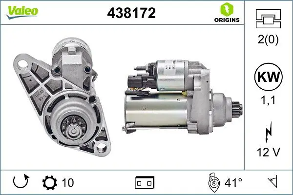 VALEO 438172 Стартер