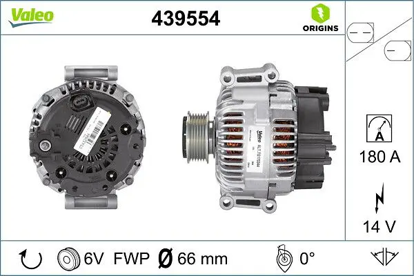 439554 Генератор180AMP(для )AUDI A6