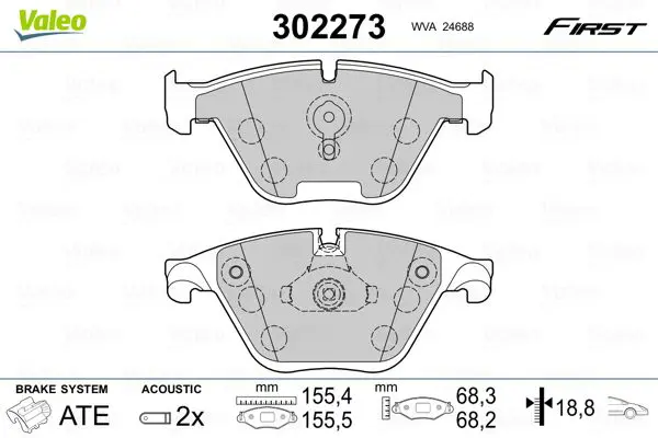 VALEO 302273 Комплект тормозных колодок,
