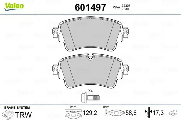 601497 Комплект тормозных колодок,