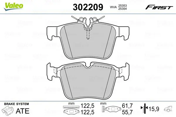 VALEO 302209 Колодки тормозные дисковые