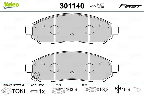 VALEO 301140 Колодки тормозные