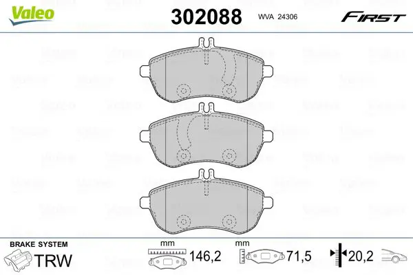 VALEO 302088 К-т дисков. тормоз. колодок