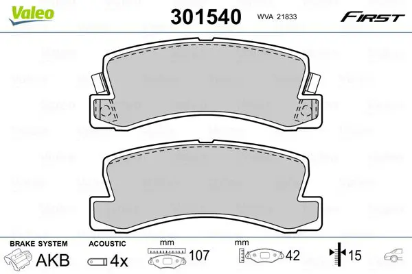 VALEO 301540 К-т дисков. тормоз. колодок