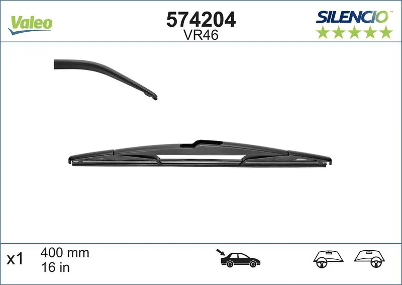 VALEO 574204 Щетка стеклоочистителя задняя