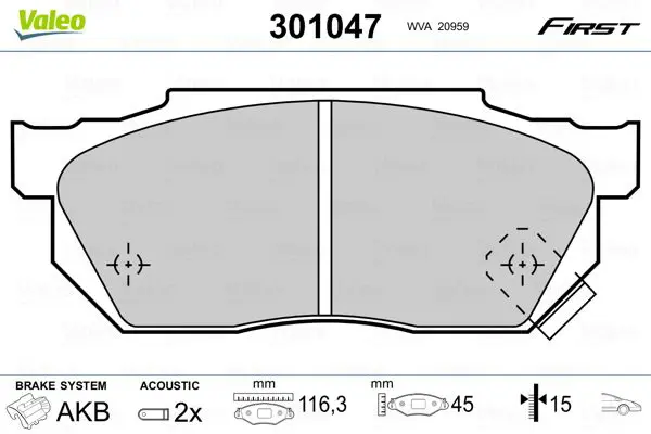 VALEO 301047 К-т дисков. тормоз. колодок