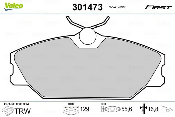 Valeo 301473 Колодки тормозные дисковые