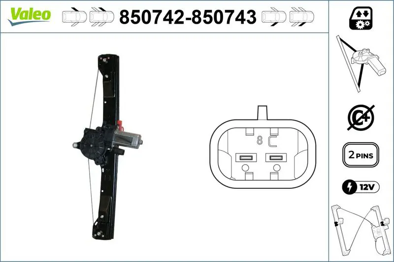 VALEO 850742 Подъемное устройство для окон
