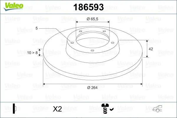 186593 Диск торм.зад.OPEL ASTRA