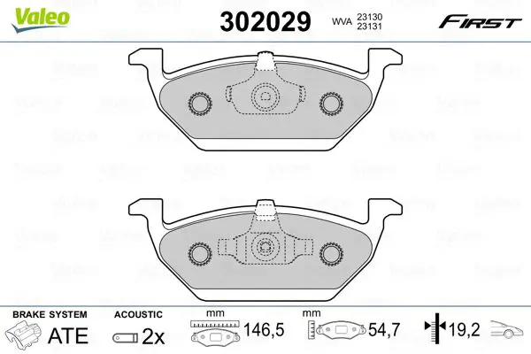 VALEO 302029 Колодки тормозные дисковые