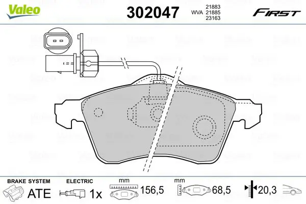 302047 Комплект тормозных колодок,