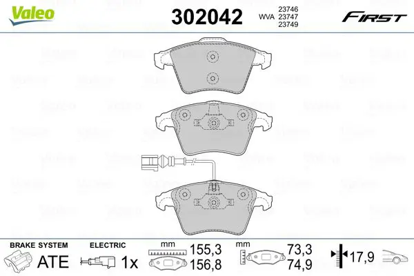 302 042 Колодки тормозные дисковые