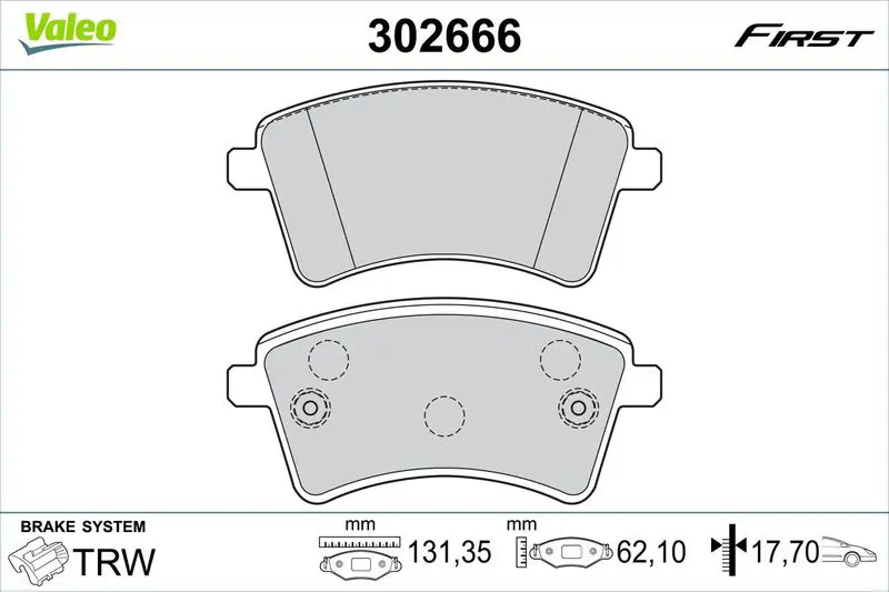 VALEO 302666 Комплект тормозных колодок,