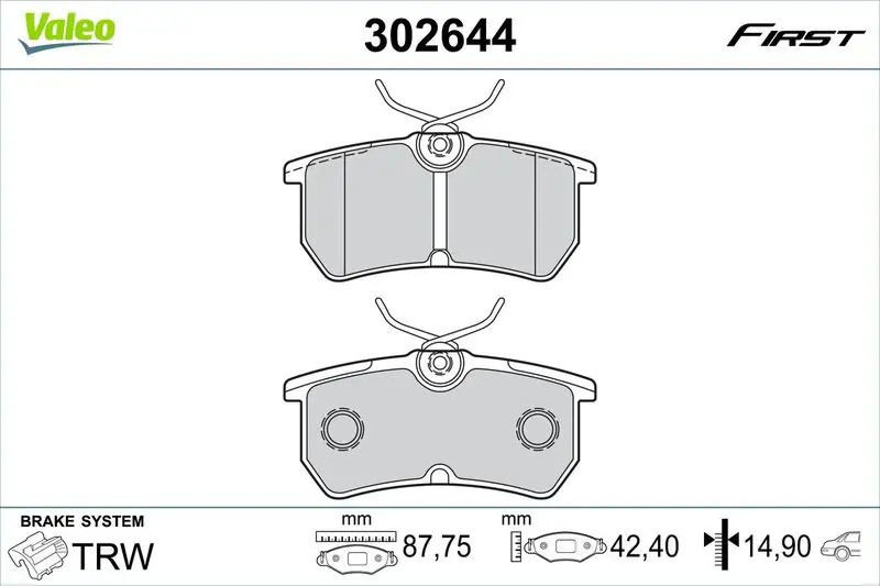 VALEO 302644 Комплект тормозных колодок,