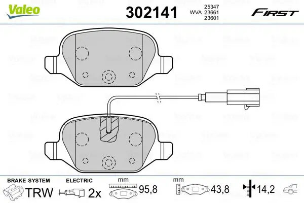 VALEO 302141 Комплект тормозных колодок,