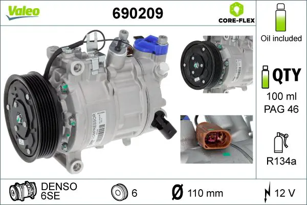 VALEO 690209 Компрессор, кондиционер