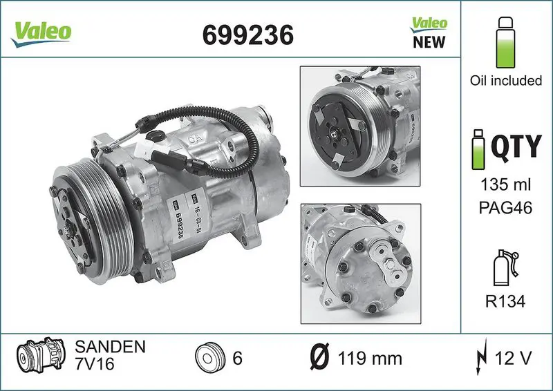 VALEO 699236 Компрессор кондиционера