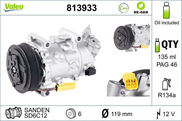 VALEO 813933 Компрессор, кондиционер