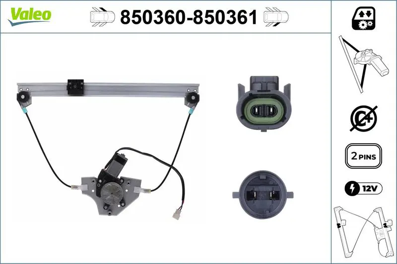 VALEO 850360 Подъемное устройство для окон