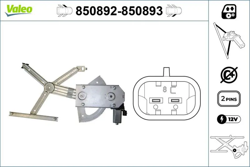 VALEO 850892 Подъемное устройство для окон