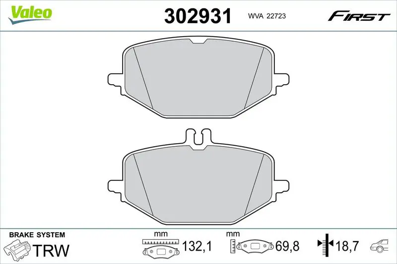 VALEO 302931 Комплект тормозных колодок,