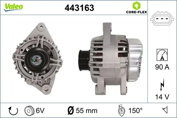 443163 ALTERNATOR NEW CORE FLEX