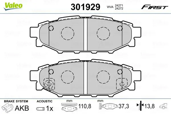 VALEO 301929 К-т дисков. тормоз. колодок