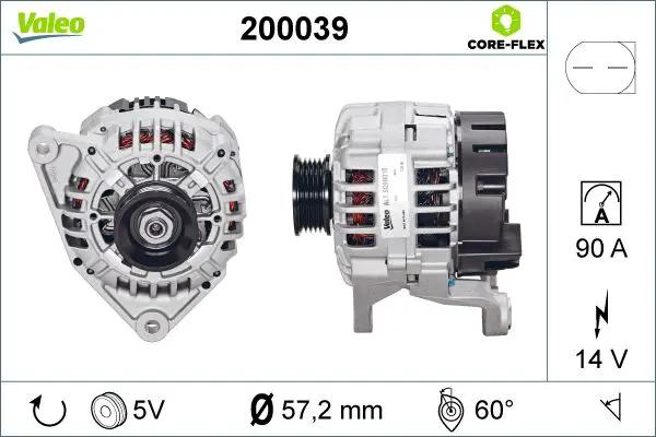 200039 ALTERNATOR REMAN CORE FLEX