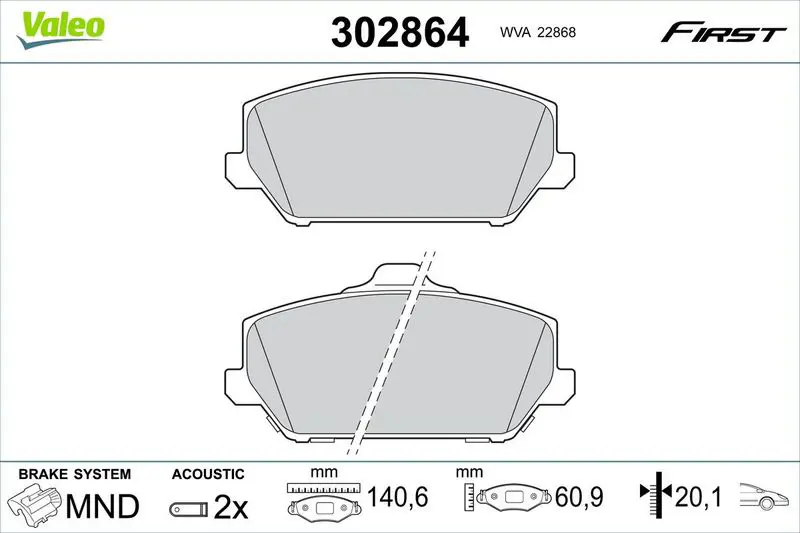 VALEO 302864 Комплект тормозных колодок,