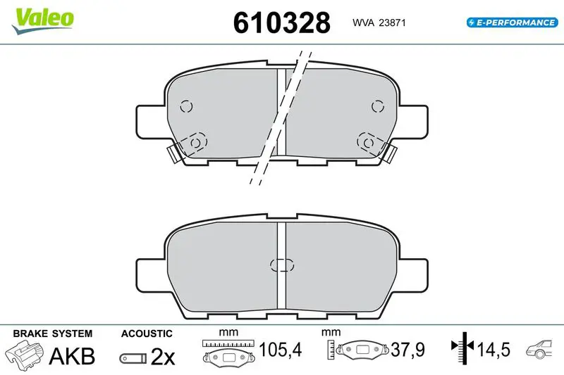 610328 BRAKE PADS EV NISSAN LEAF RR