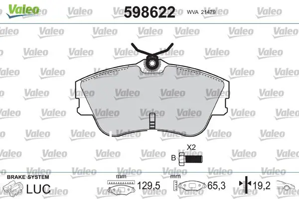 598622 Колодки тормозные VOLKSWAGEN
