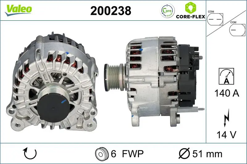 200238 ALTERNATOR REMAN CORE FLEX
