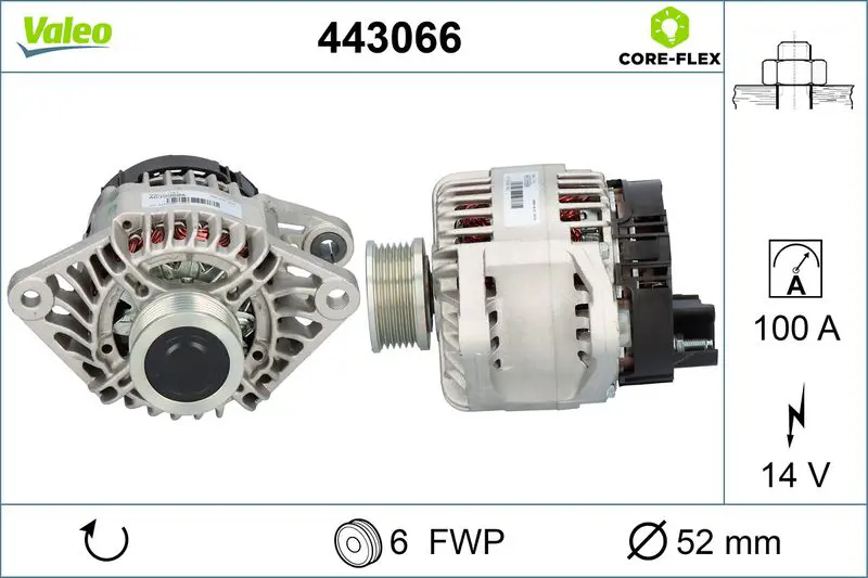 443066 ALTERNATOR NEW CORE FLEX