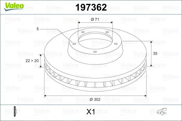 197362 Диск тормозной задний х 1шт