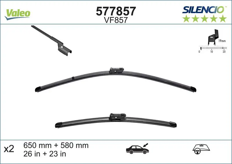 Valeo 577857 ЩТКИ С/О БЕСКАРКАСНЫЕ К-КТ