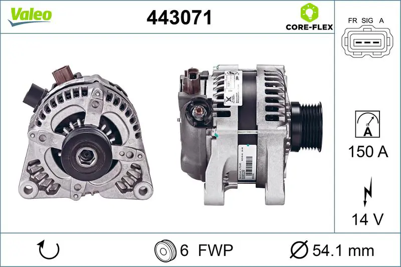 443071 ALTERNATOR NEW CORE FLEX