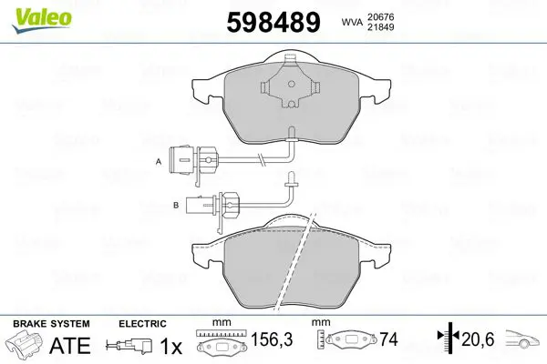 VALEO 598489 Колодки тормозные