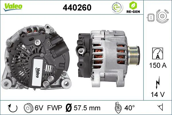 440260 ALTERNATOR REMAN RE GEN