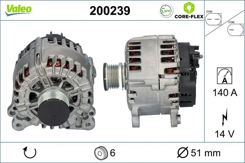 200239 ALTERNATOR REMAN CORE FLEX