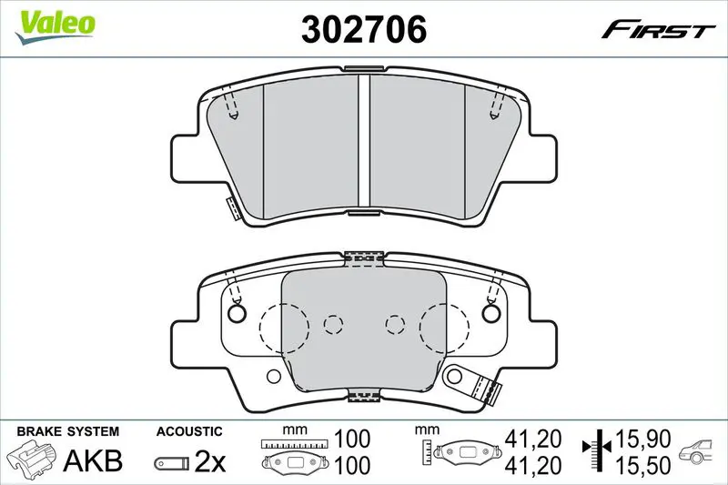 VALEO 302706 Комплект тормозных колодок,
