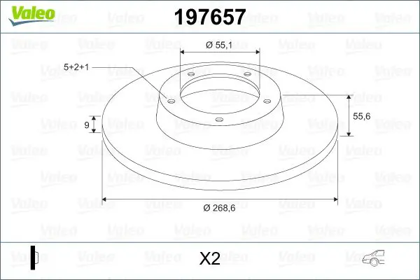 197657 BRAKE DISC X2 REAR