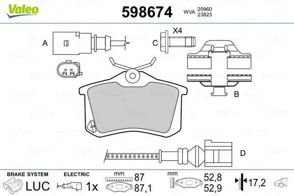 598674 Колодки тормозные SEAT IBIZA