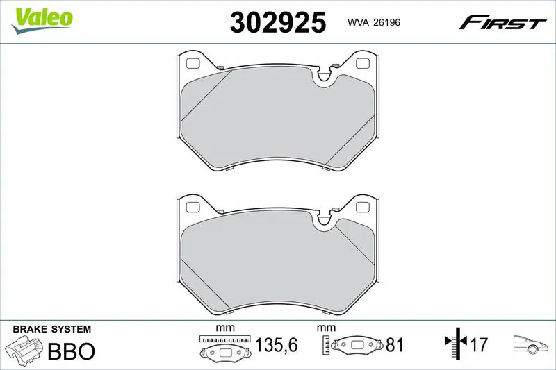 302925 Комплект тормозных колодок,