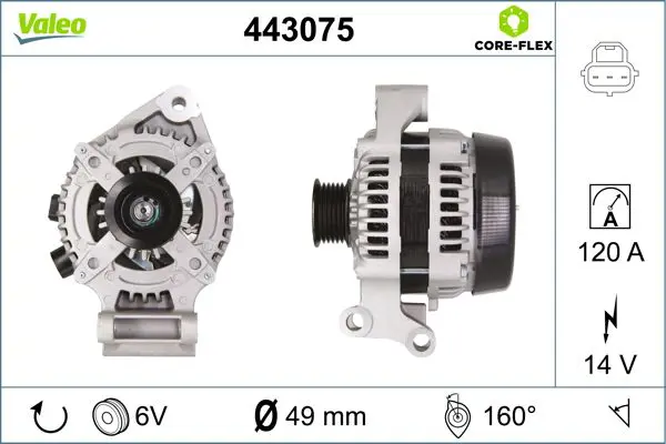 443075 ALTERNATOR NEW CORE FLEX