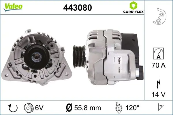 443080 ALTERNATOR NEW CORE FLEX
