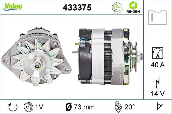 433375 ALTERNATOR REMAN RE GEN