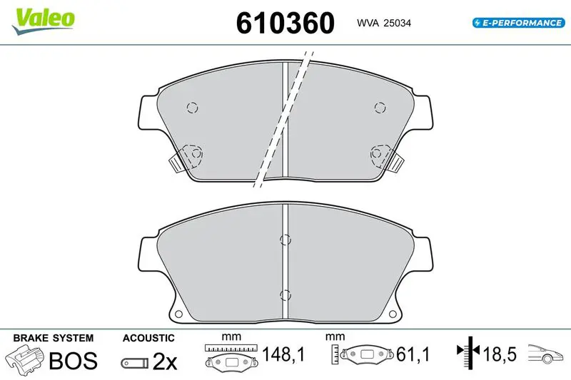 610360 BRAKE PADS EV OPEL AMPERA FR