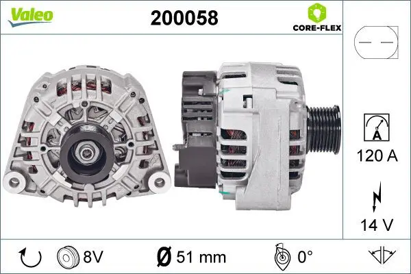 200058 ALTERNATOR REMAN CORE FLEX