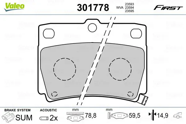 VALEO 301778 К-т дисков. тормоз. колодок