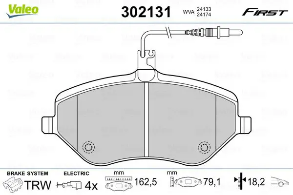 VALEO 302131 Комплект тормозных колодок,